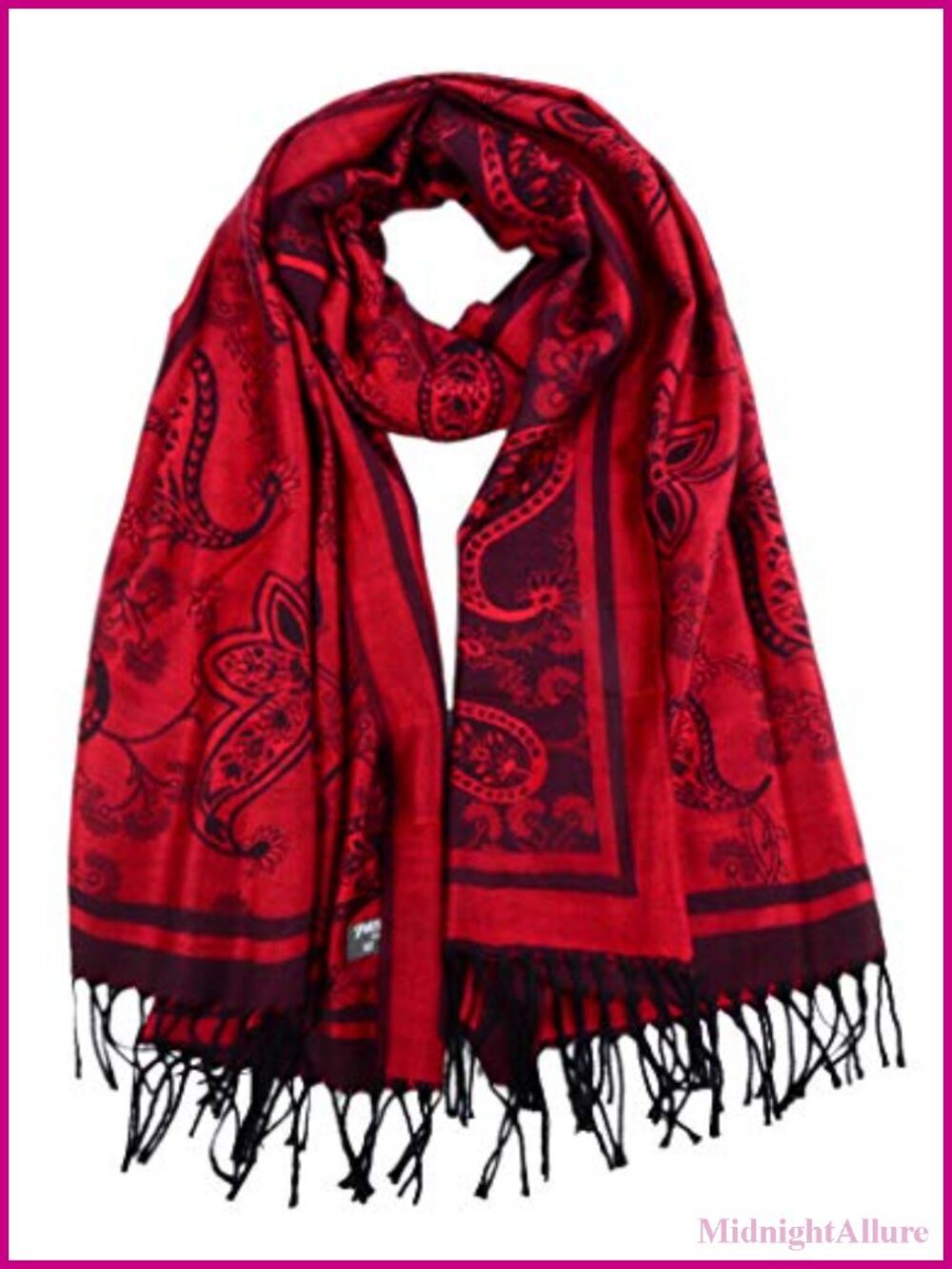 Pashmina Shawl Wrap Two Tone Paisley Scarf 70.8x27.5